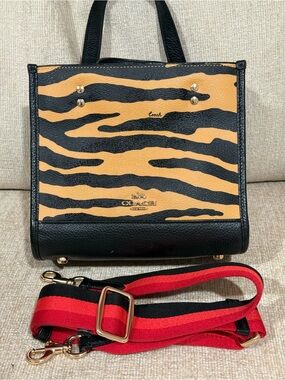 Coach Dempsey Tote 22 with Tiger Print (Style C6988)